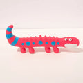 Green lizard-shaped dog chew toy with squeaker for aggressive chewing and teeth cleaning