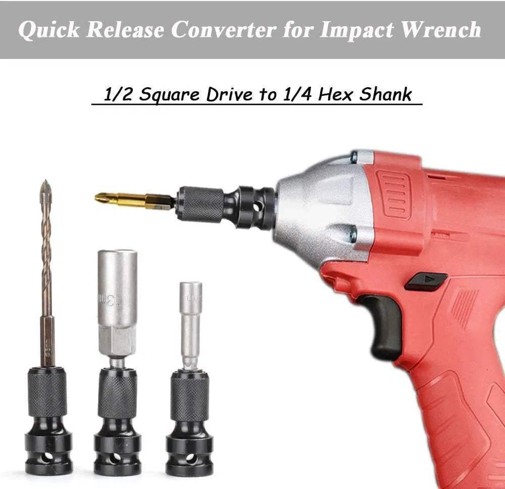 Scaling bit holder with telescopic sleeve and hexagonal handle for electric wrench adaptation