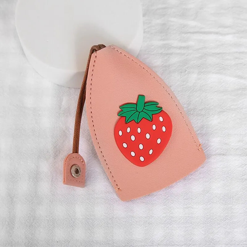 Colourful cartoon pull-out key case in PU leather for car key protection