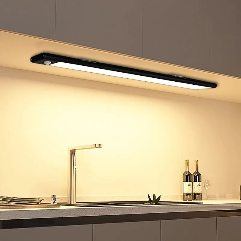 Silver 30cm smart LED human sensor wardrobe light with magnetic and self-adhesive mounting