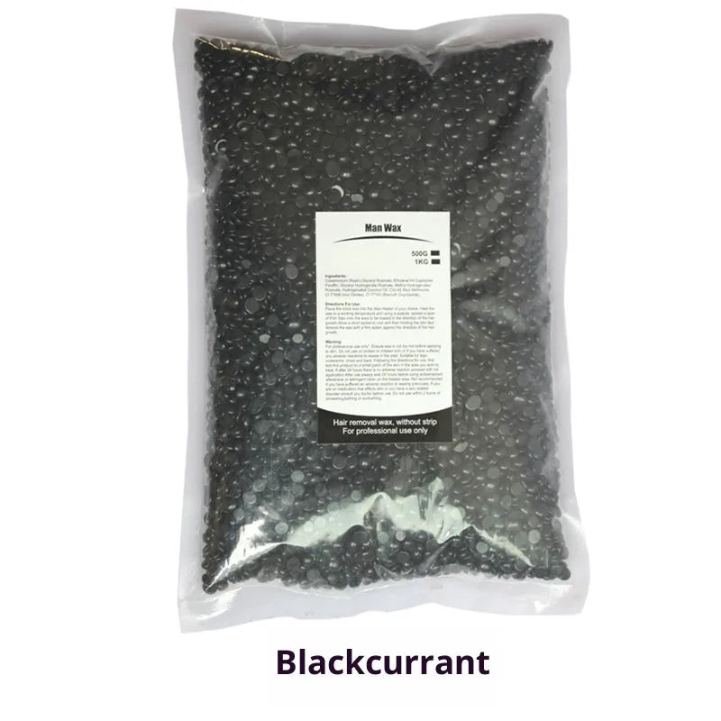 500g solid hard wax granules in a box for paper-free full body hair removal, available in multiple colours