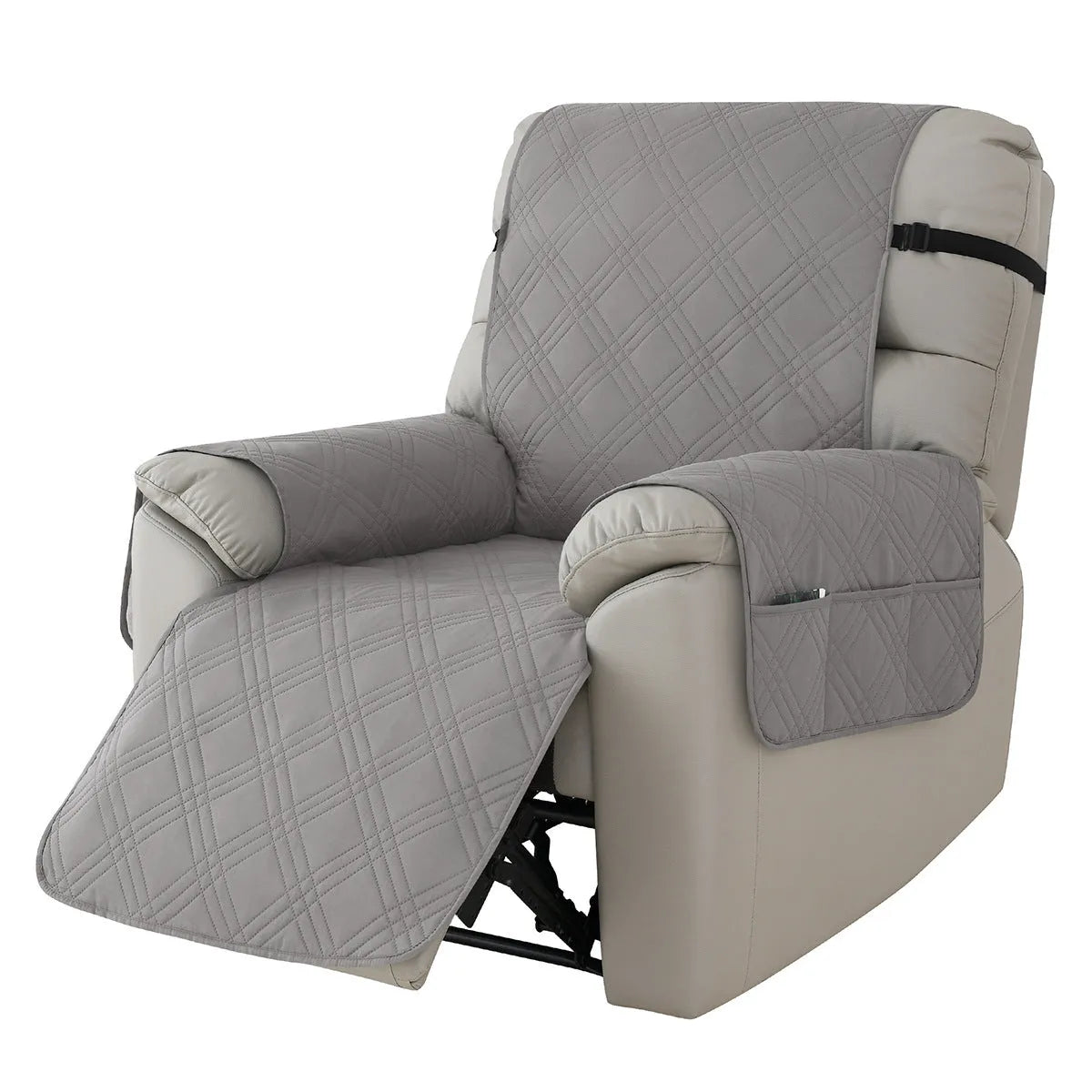 Quilted waterproof sofa cover for Chivas massage chair in burgundy colour, American country style