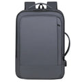 Men's black waterproof Oxford cloth backpack with curved shoulder straps showing business design