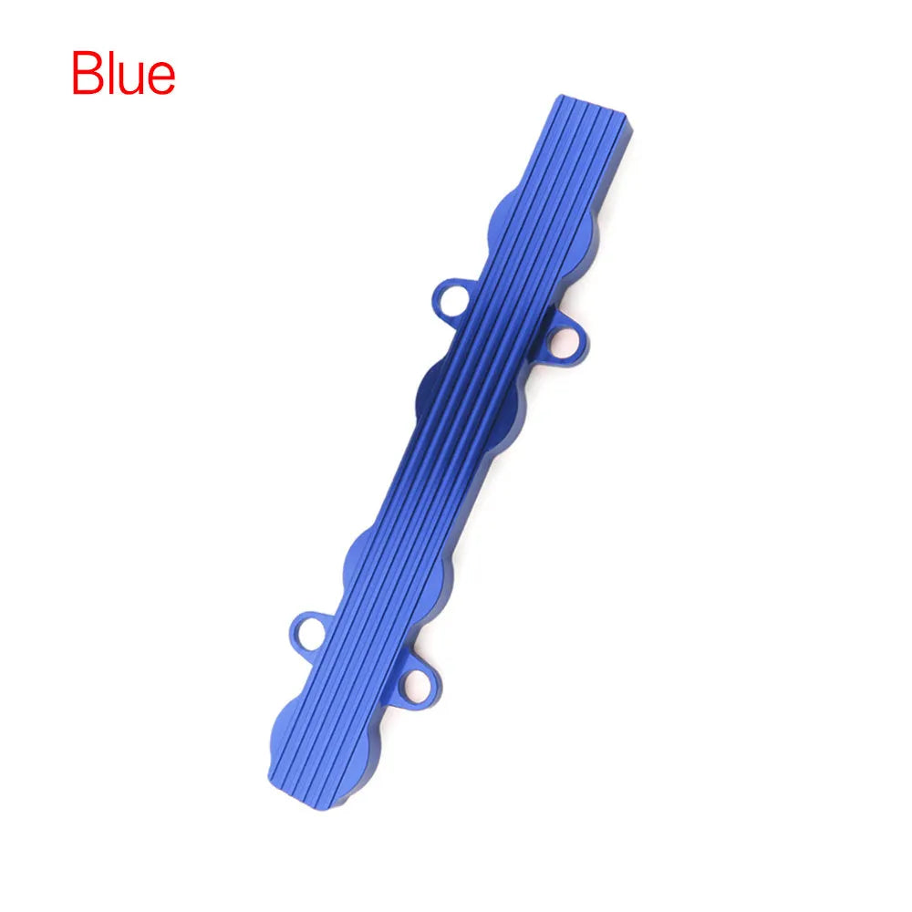 Aluminium alloy car engine hood in blue, red, or silver, showing versions with and without mounting holes.