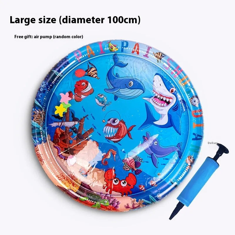 PVC inflatable water cooling bed for cats with dolphin and shark designs