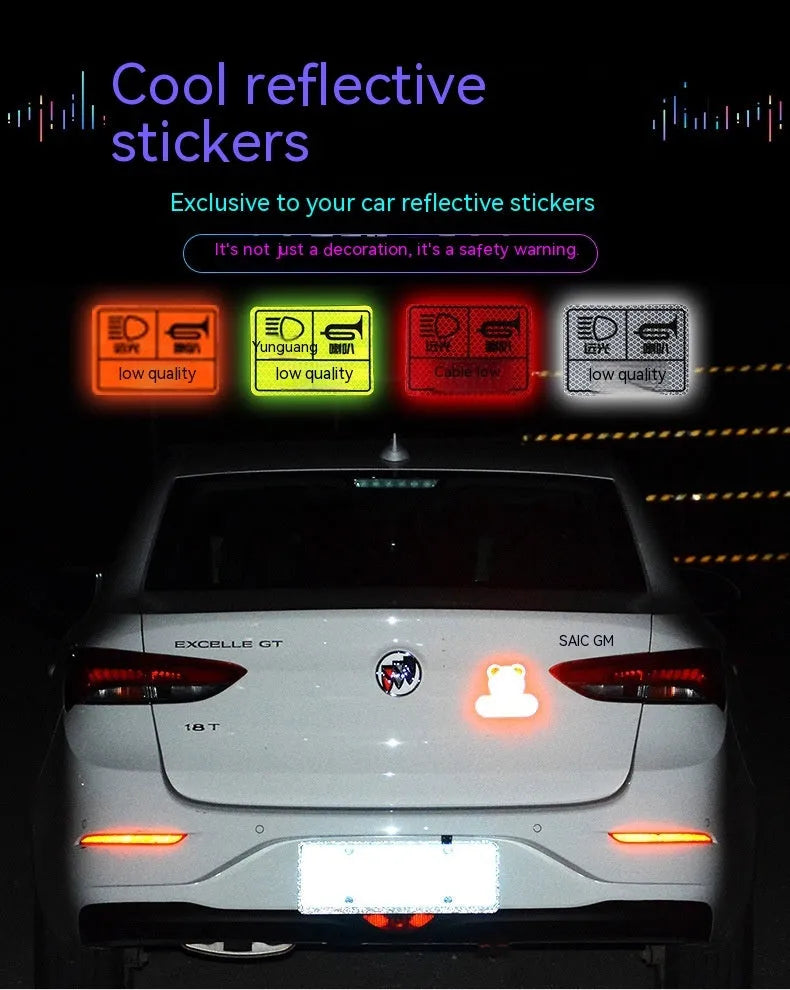 Sheet of reflective safety tape with a grid pattern for bicycles, shown in multiple colour options.