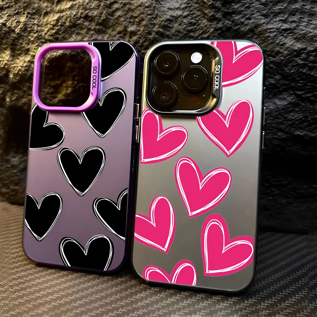 Heart mobile phone shell PC laser anti-wear anti-fall case for Apple iPhone in gray white green purple