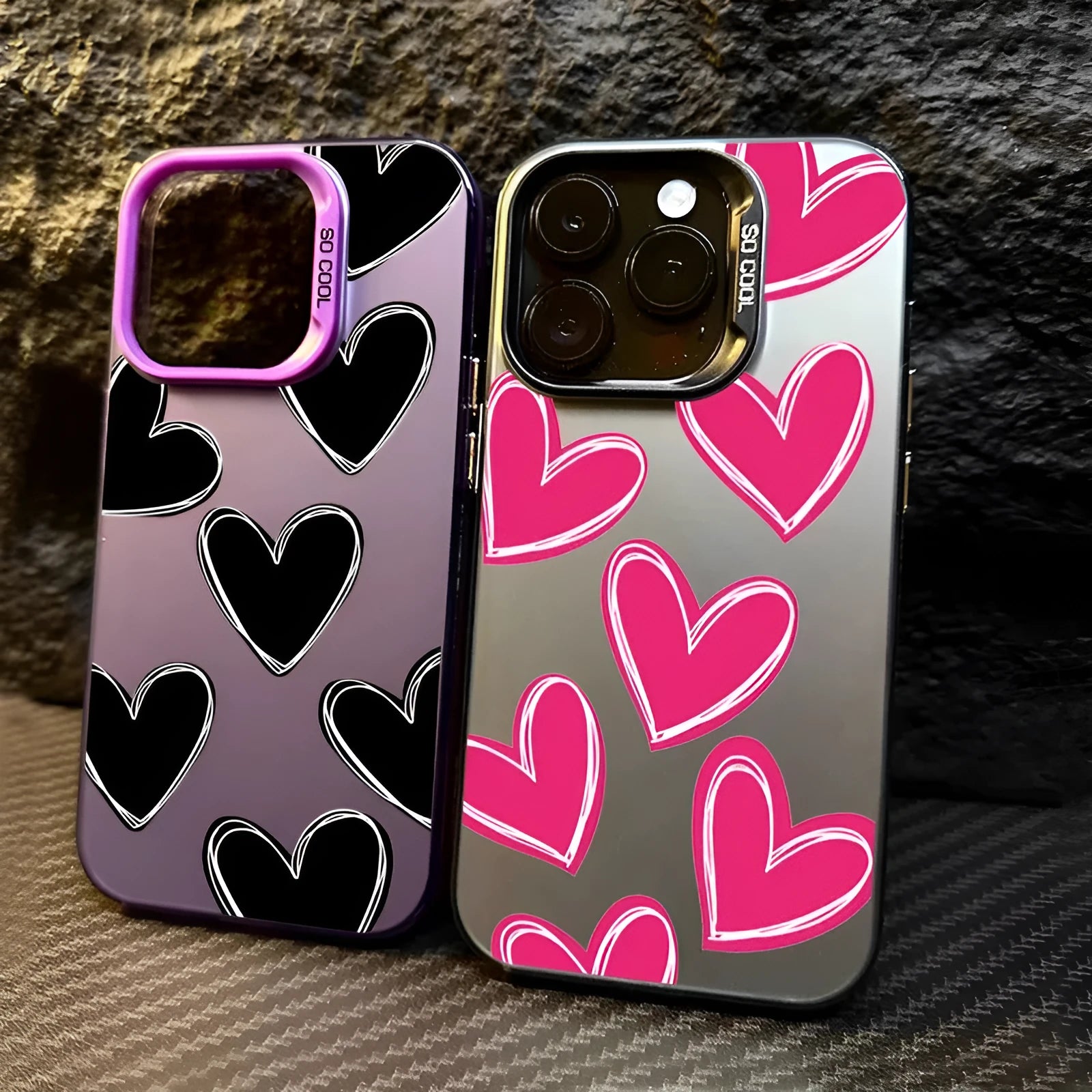 Heart mobile phone shell PC laser anti-wear anti-fall case for Apple iPhone in gray white green purple