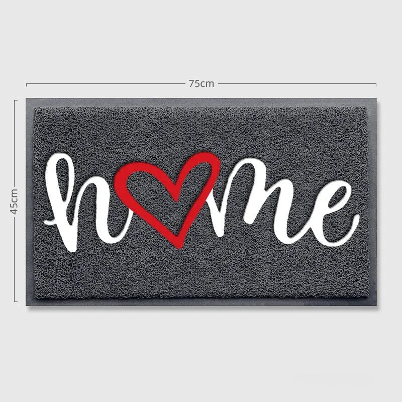 Rectangular PVC loop door entry mat in solid colour with textured surface, 45x75cm size