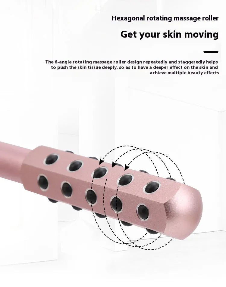 Germanium particles roller beauty massage instrument in purple colour with 24 ball rollers