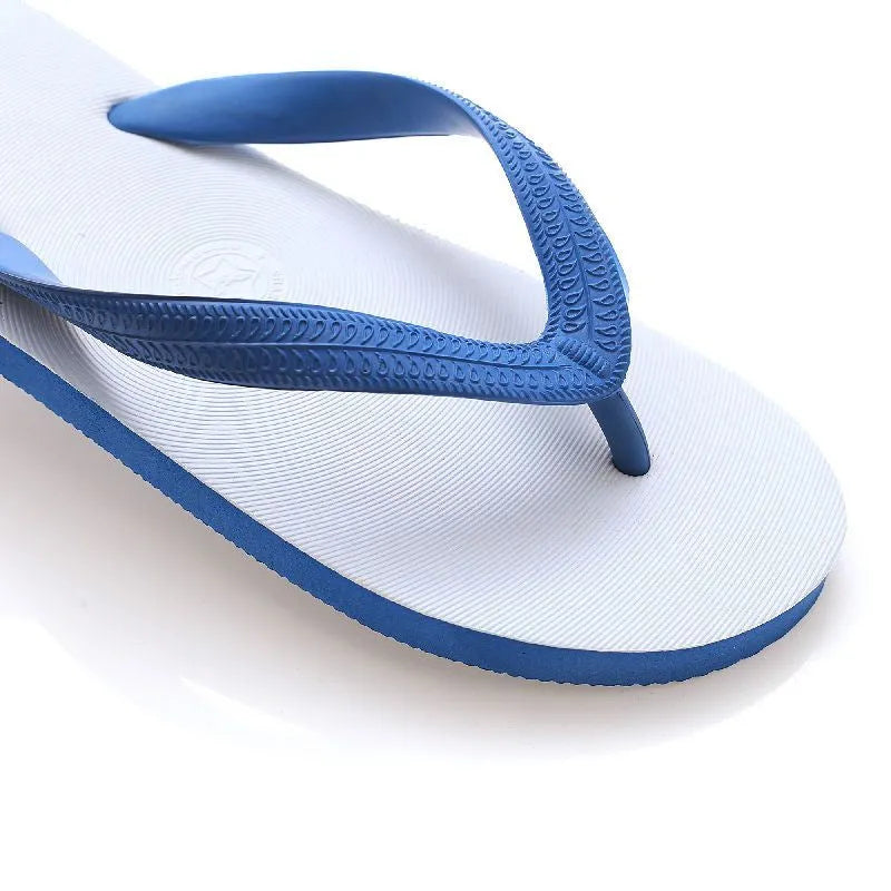 Fish brand rubber flip-flops in green, showing non-slip sole and thong design.