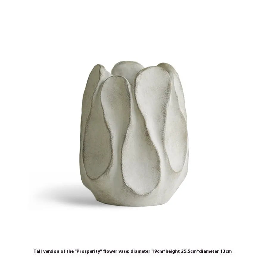 Irregular handmade ceramic vase for flower arrangements in living room or desktop settings