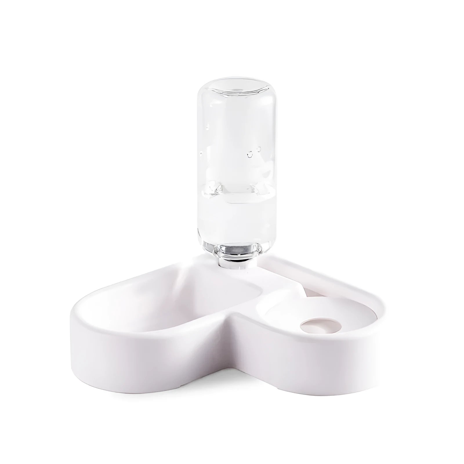 White automatic cat water fountain with 2.5L capacity and quiet pump operation