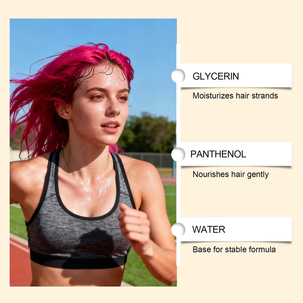 Temporary red hair spray 30ml bottle with wash out colour and conditioning ingredients