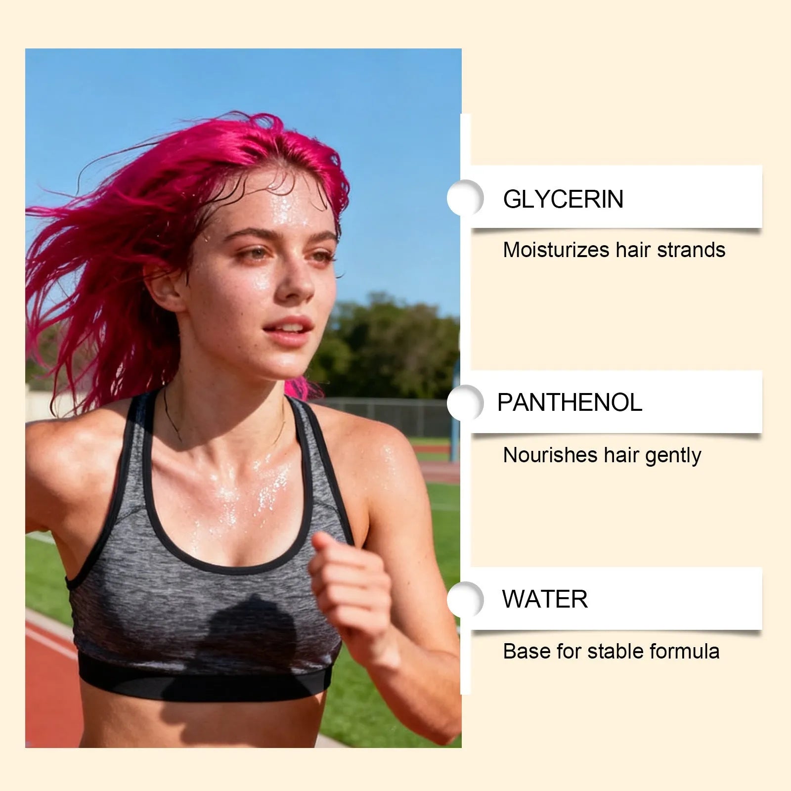 Temporary red hair spray 30ml bottle with wash out colour and conditioning ingredients