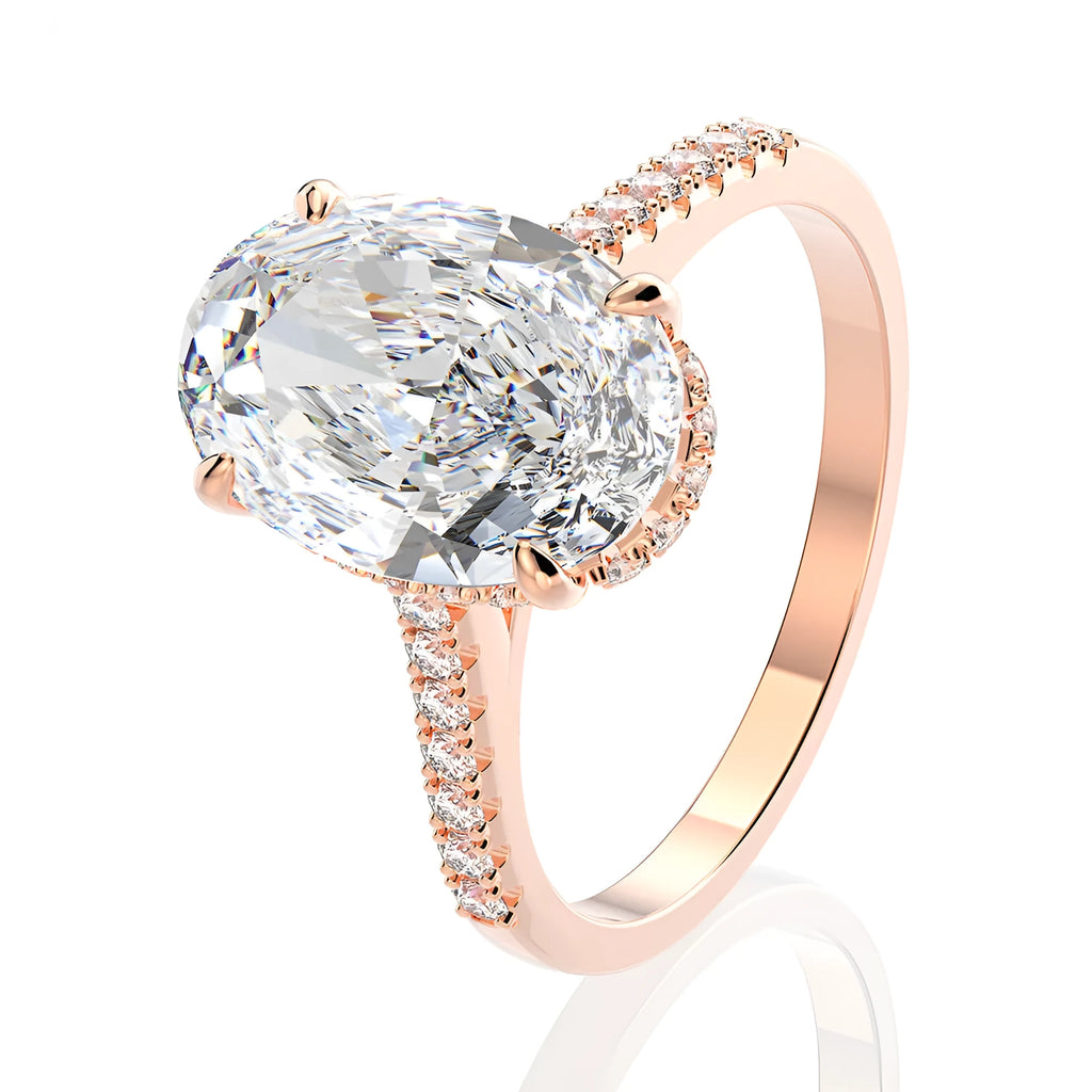 925 silver geometric hipster couple ring with zircon inlay, rose gold finish, size 7