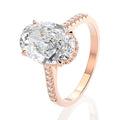 925 silver geometric hipster couple ring with zircon inlay, rose gold finish, size 7