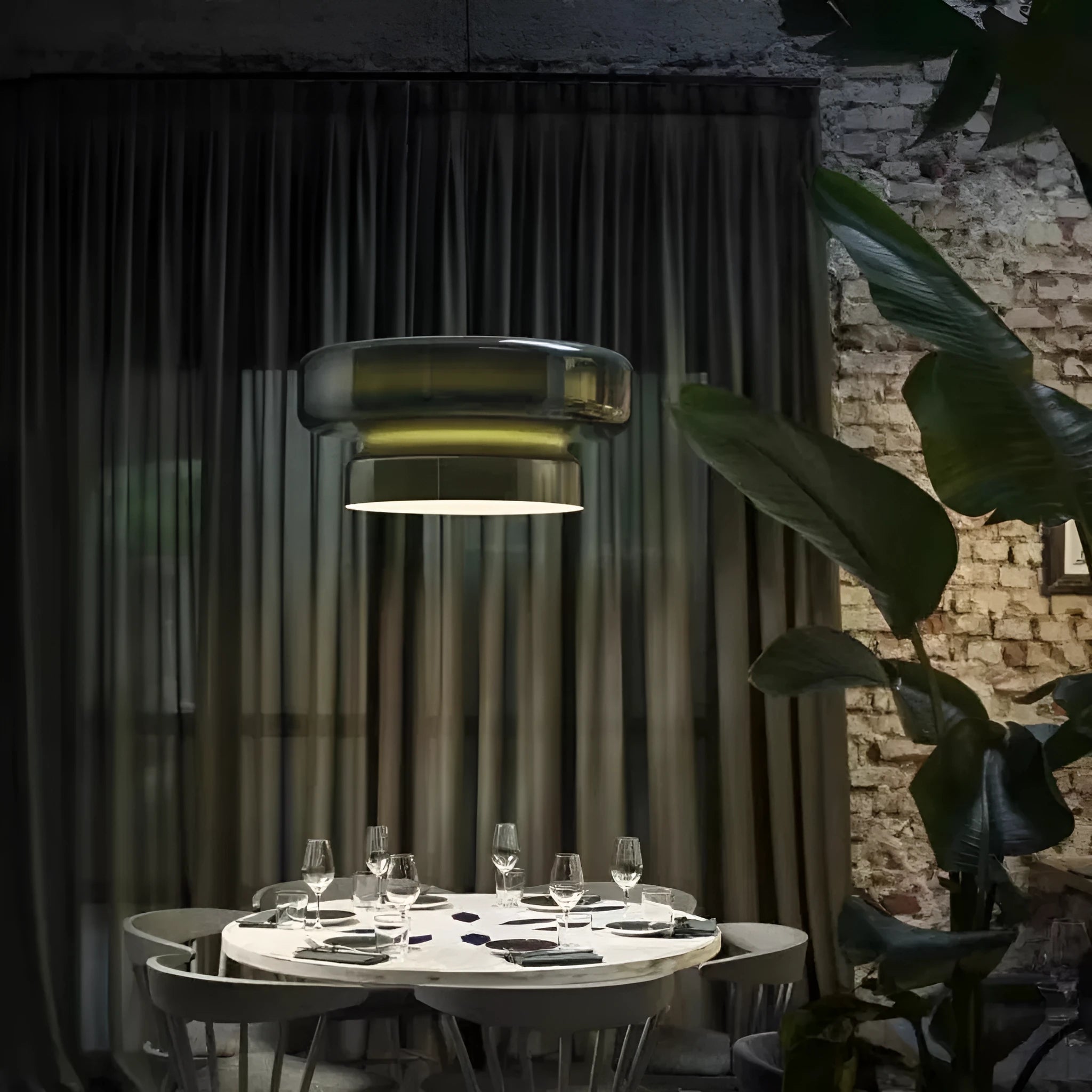 Modern glass ceiling chandelier with four colour options for restaurant and bedroom lighting