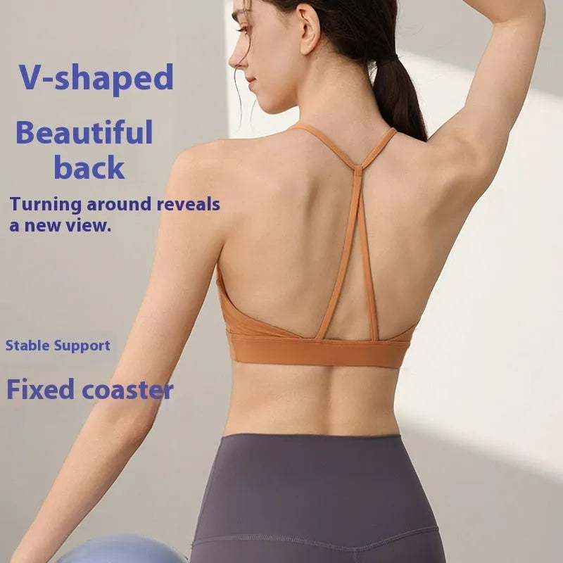 Women's nylon sports vest with fixed double shoulder straps in multiple colours on a size chart