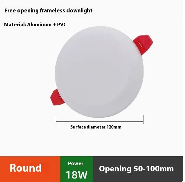 Adjustable hole ultra-thin aluminium LED panel light in circle and square shapes