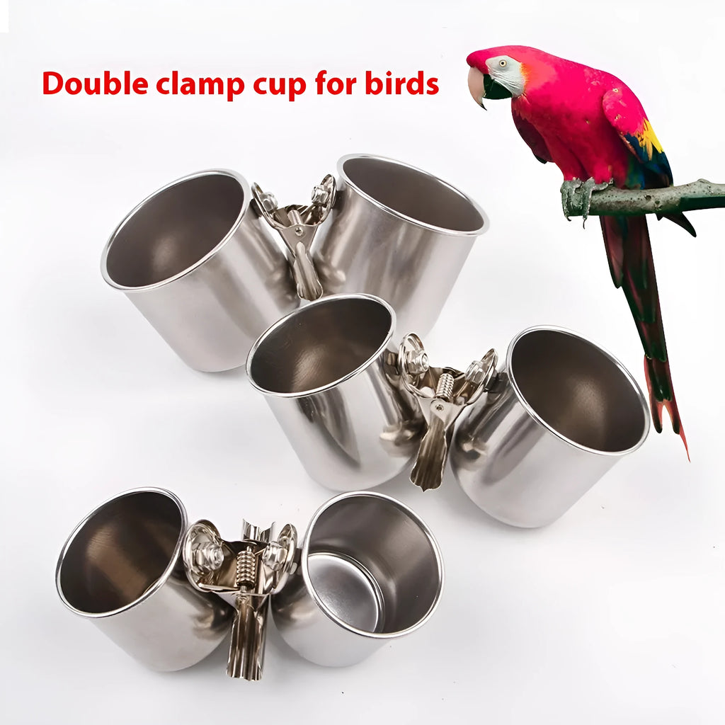 Stainless steel birdcage outdoor feeder in natural colour, small medium and large sizes