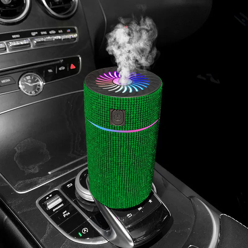 Car mounted air purification humidifier in diamond design with USB power cord