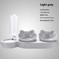 Pet supplies food basin double bowl with cervical spine protective automatic drinking bowl in plastic