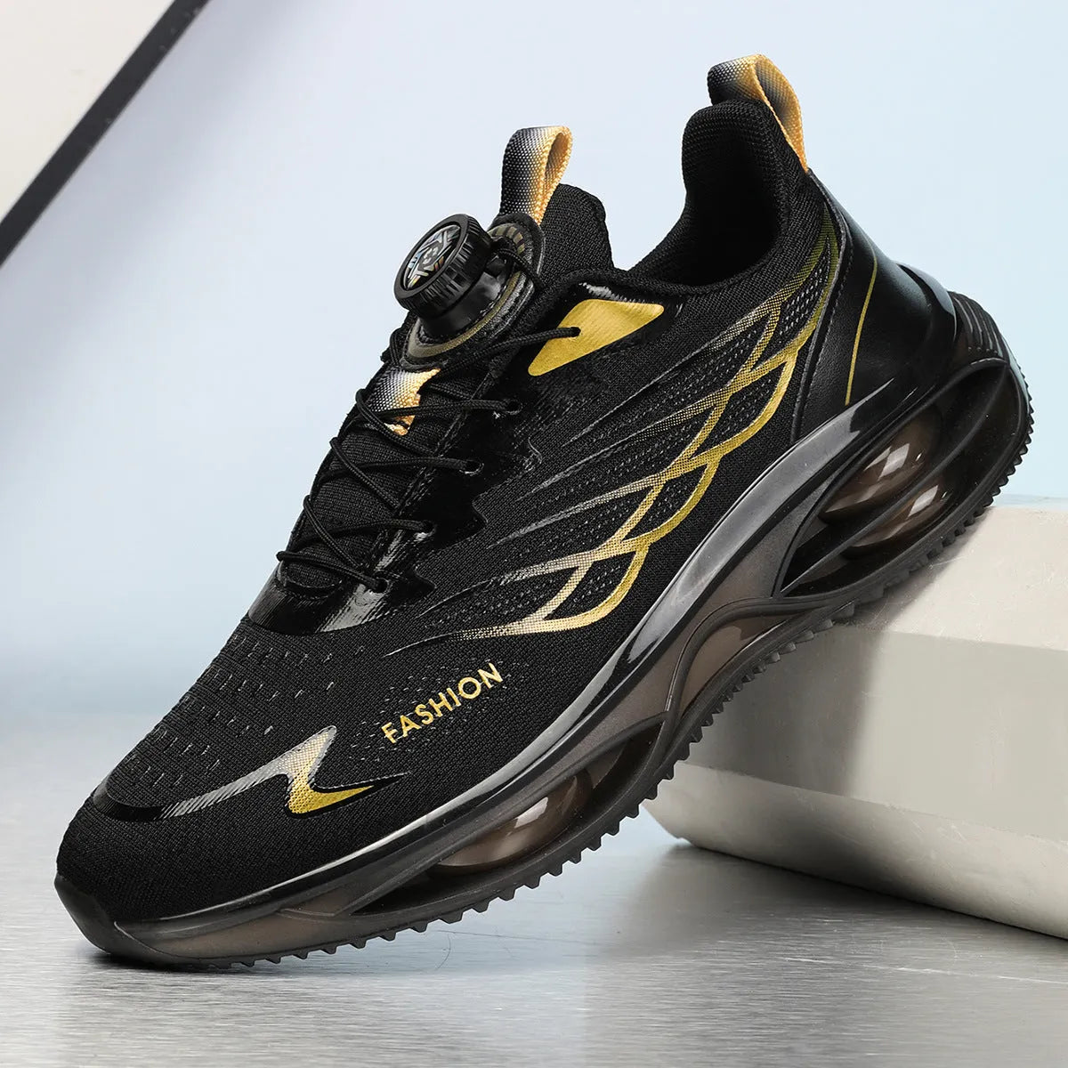 Casual breathable running shoes with mesh upper and rubber sole in multiple colour options