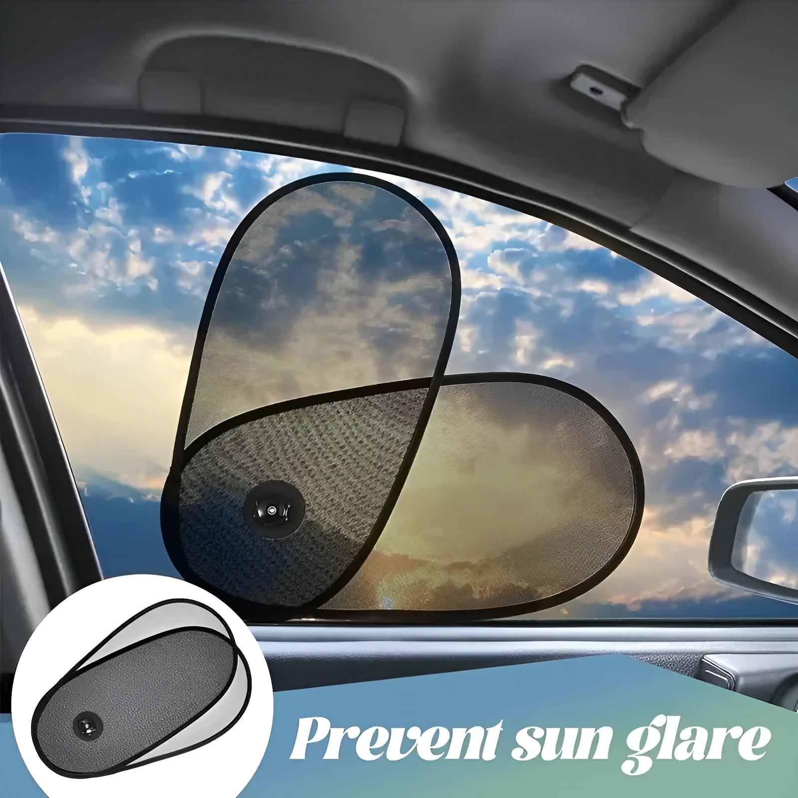 Adjustable breathable mesh car window shades with suction cups for side window sun protection