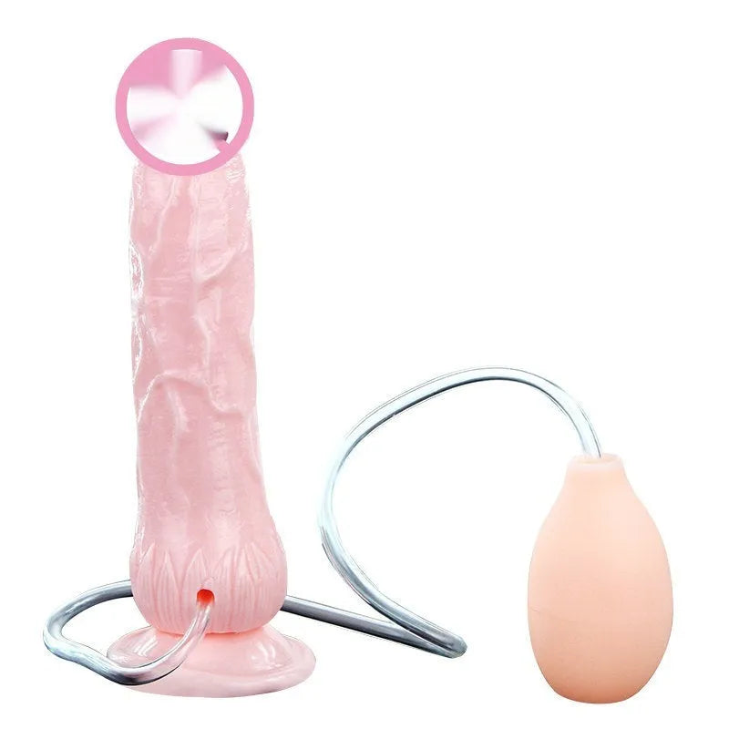 Flesh-coloured suction cup dildo for women showing 200mm length and 40mm diameter