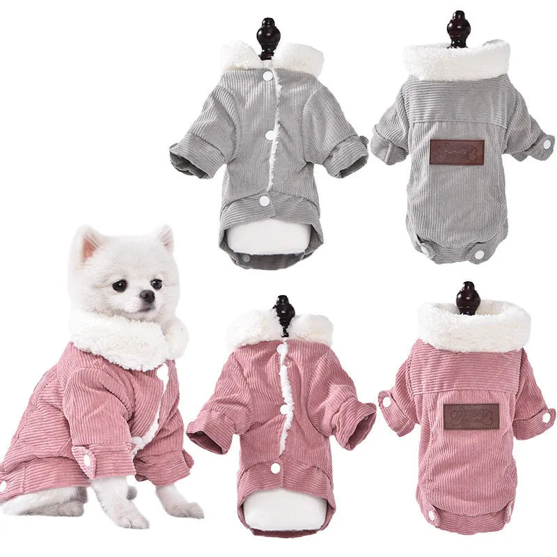 Grey fleece lined lambswool dog vest with wool lining for winter warmth