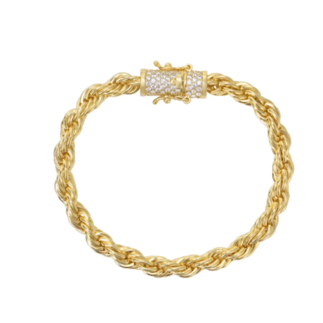 18K Gold Twist Bracelet For Men And Women unisex alloy electroplated 18cm 20cm 22cm