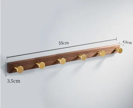 Black walnut aluminium bathroom clothes hooks with brass wire drawing finish in multiple hook configurations