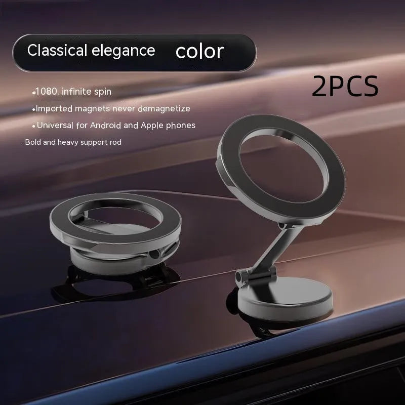 All-metal foldable magnetic car phone mount in Qian colour for dashboard mounting