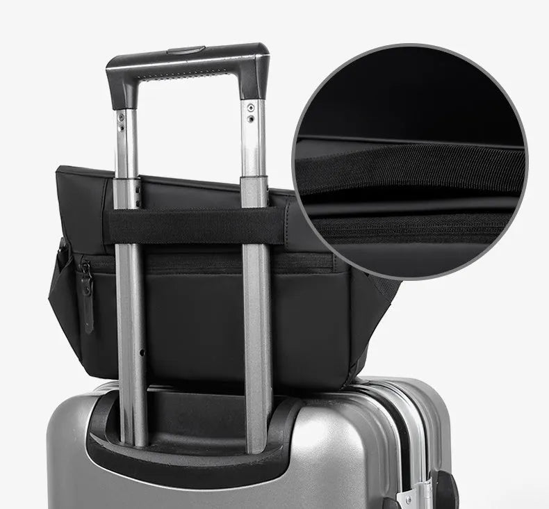 Grey medium-sized PU leather crossbody sling bag for men with a horizontal square shape.