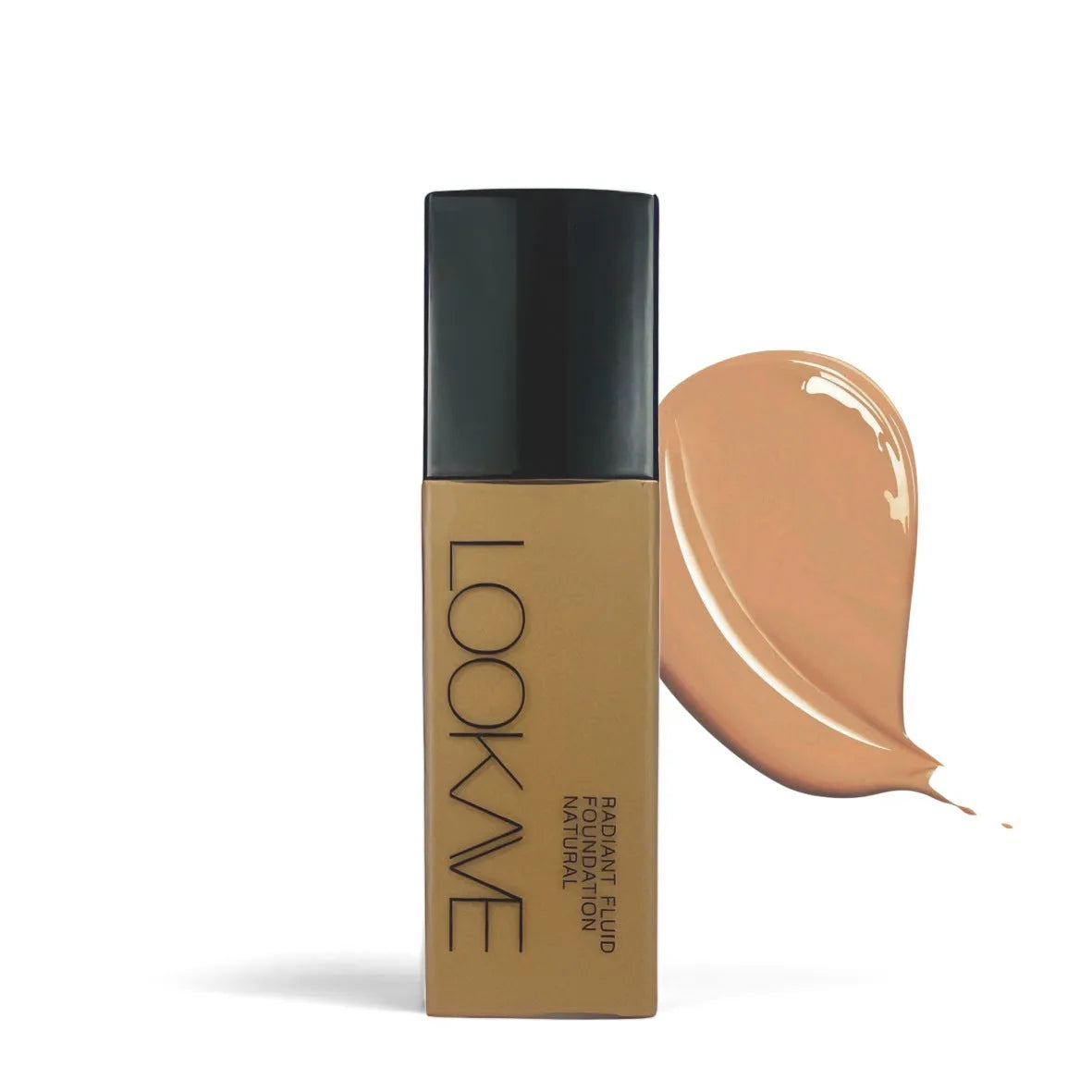 LOOKAVE Matte Liquid Foundation bottle in 21ml size, shown in Ivory White shade