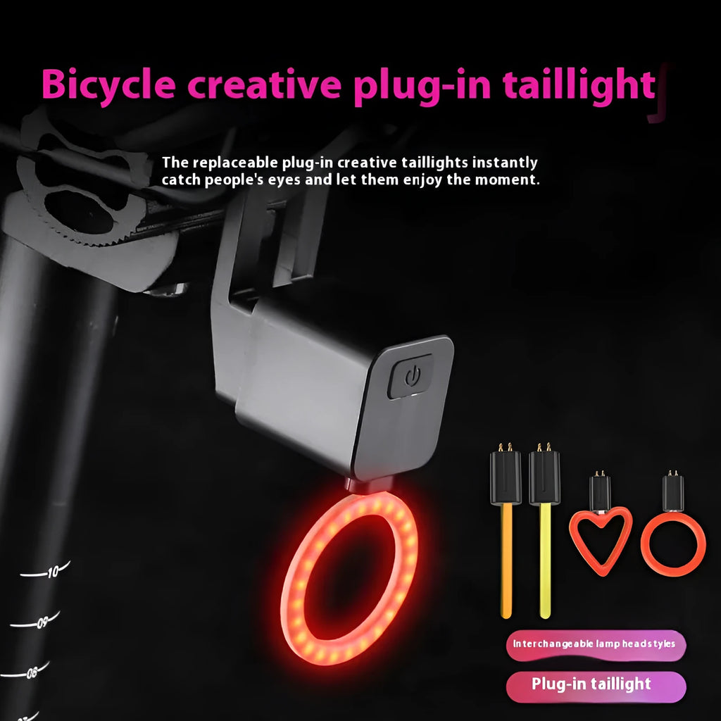Bicycle taillight with running water illumination effect mounted on seat tube