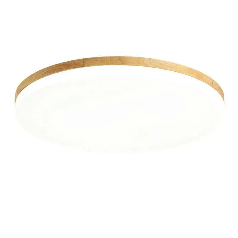 Japanese minimalist LED ceiling lamp with natural wood art body and acrylic lampshade in three size options