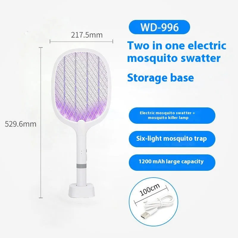 Rechargeable electric mosquito swatter for 11-20 square metre household insect control