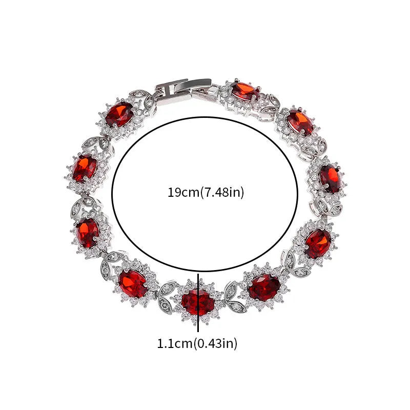 Women's simple zircon inlaid bracelet in environmentally friendly alloy with electroplating finish