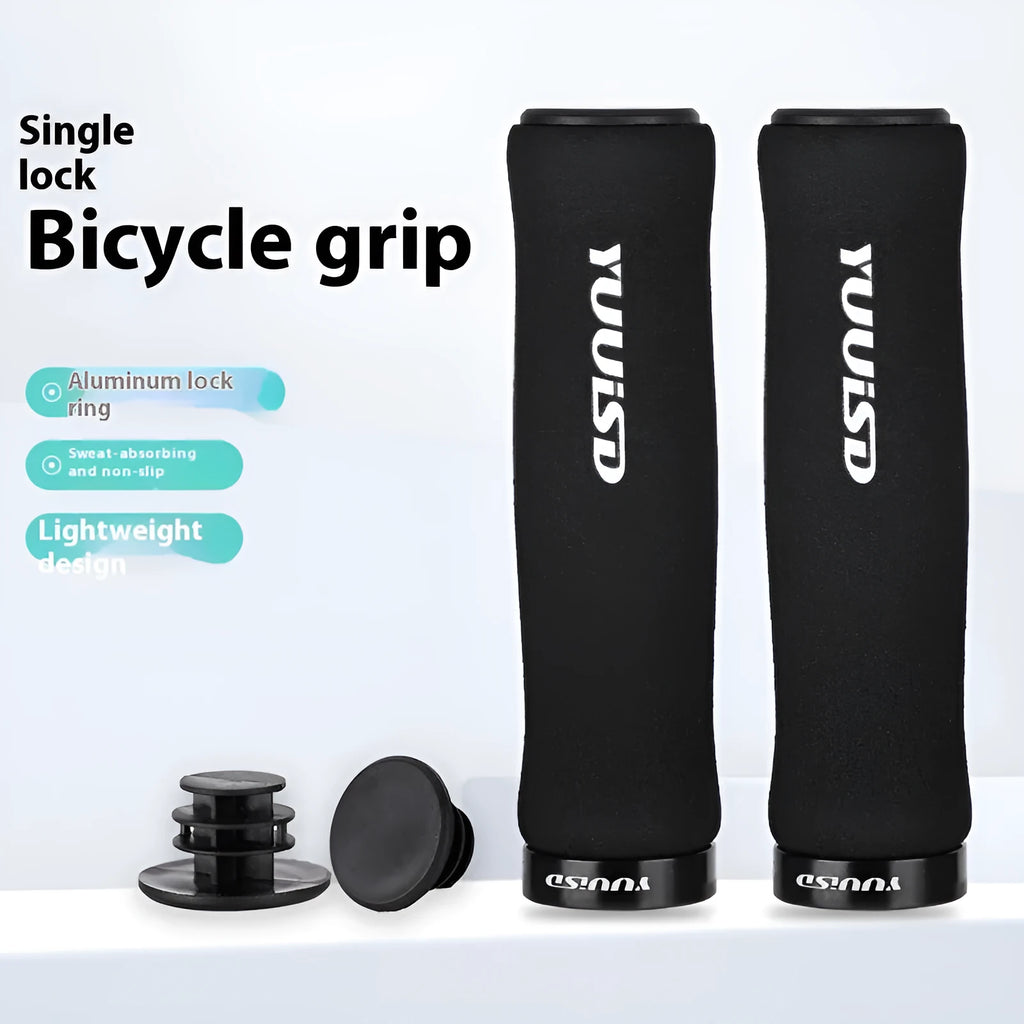 Mountain bike sponge handle cover in black colour showing textured grip surface