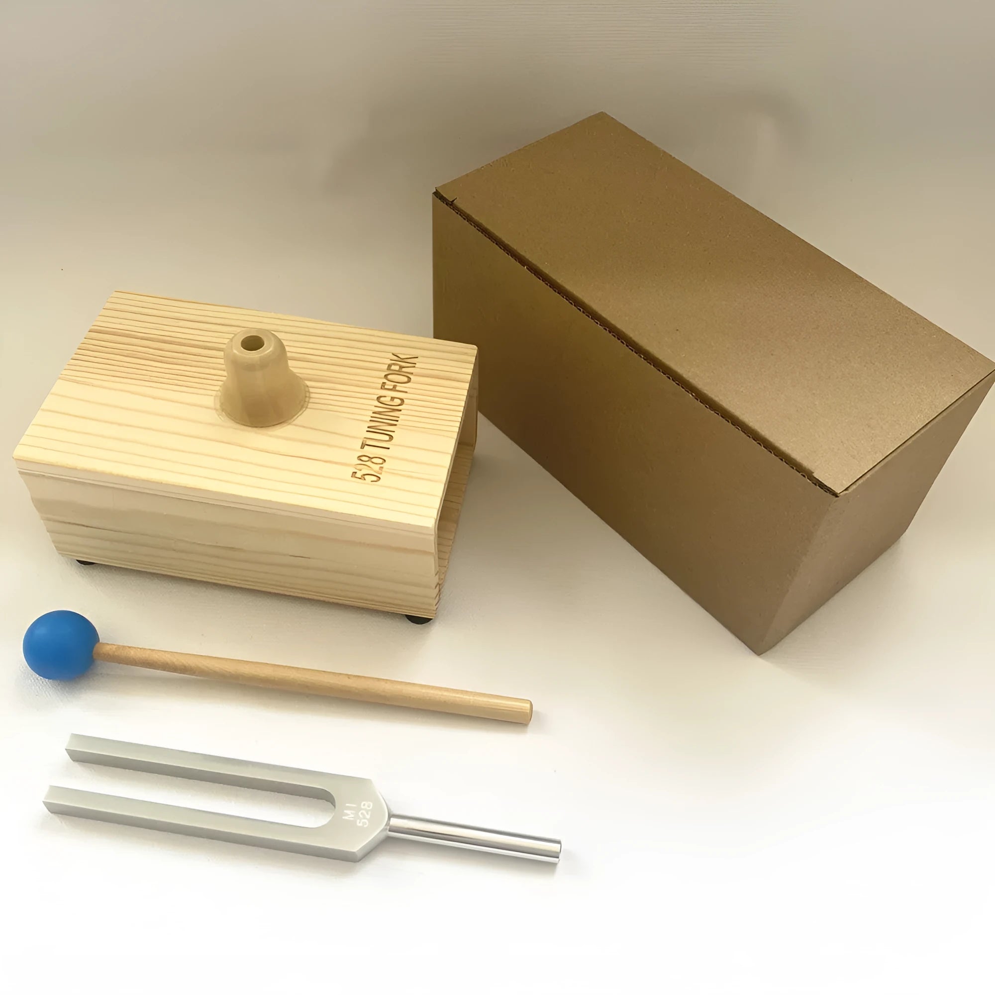 432Hz aluminium alloy tuning fork with speaker in kraft paper box packaging