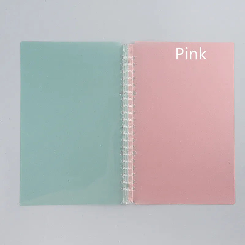 Plastic flipbook frosted cover clip for A5 loose leaf binding in transparent colour