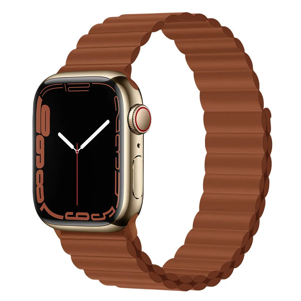 Silicone loop magnetic watch strap in starlight colour compatible with Apple Watch 38mm