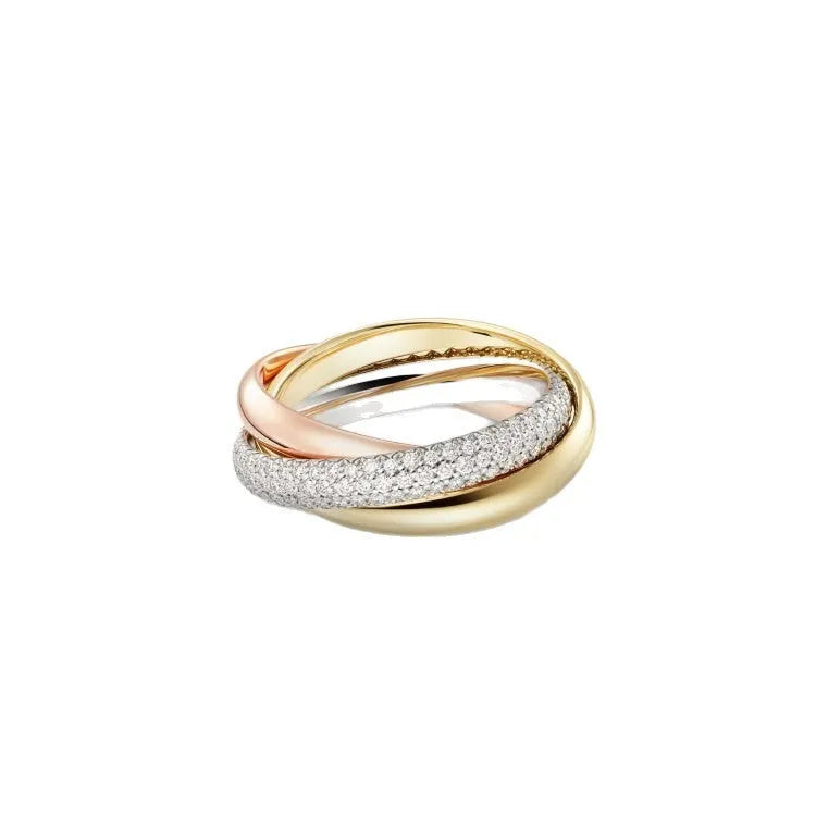 Silver couple rings with full diamond option in U-shaped geometric design
