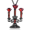 Women's retro hollow candlestick pendant necklace with gothic cross chain in zinc alloy.
