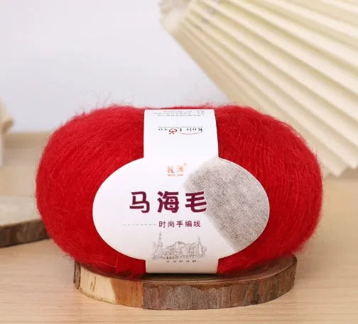 Mohair wool ball for DIY scarf knitting in multiple colour options