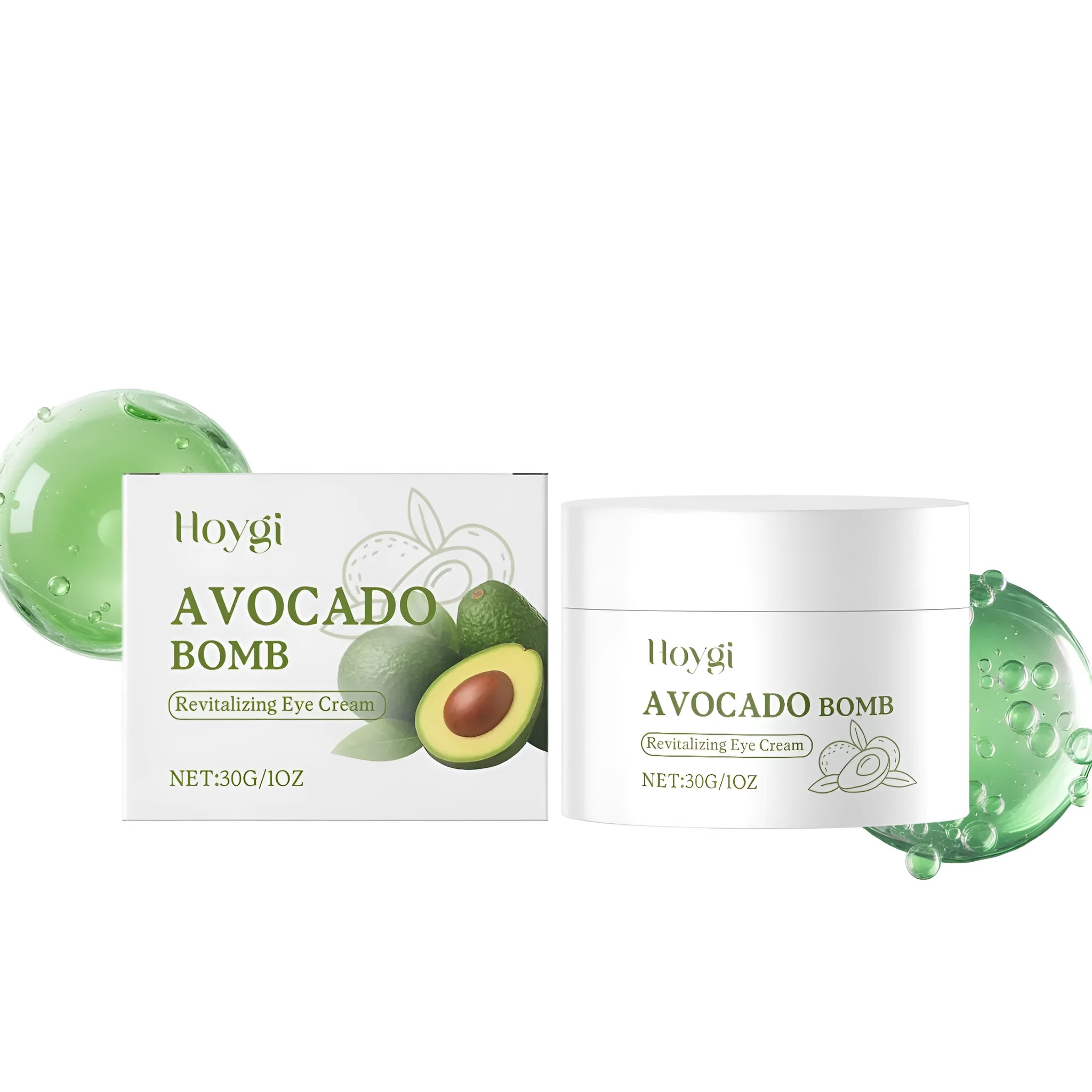 A 30g tube of avocado anti-aging eye cream with shea butter and vitamin E.