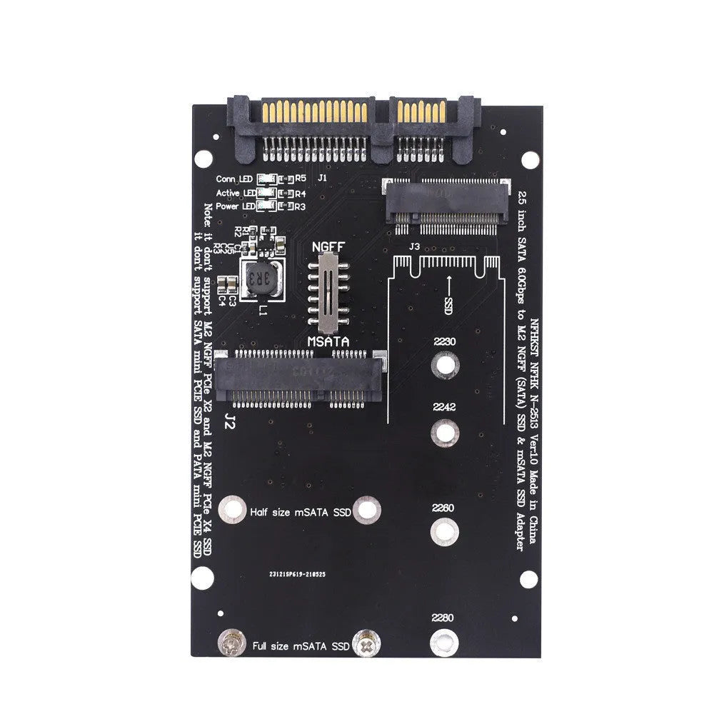 SATA3 to M.2 NGFF SSD conversion adapter card in black and blue colour options