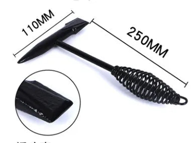 Electric welding slag removal hammer with spring handle and high carbon steel head.